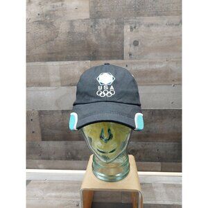 USA Olympics 2006 Torino Black/Blue Trim With Rings Logo Hook N Loop Hat